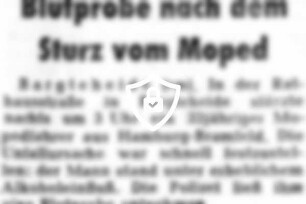 Blutprobe nach dem Sturz vom Moped