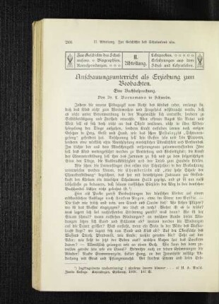 Anschuungsunterricht als Erziehung zum Beobachten : eine Buchbesprechung