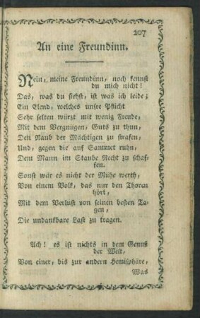 An eine Freundinn.