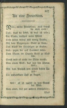An eine Freundinn.