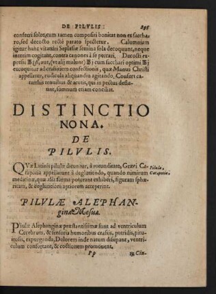 Distinctio Nona. De Pilulis.