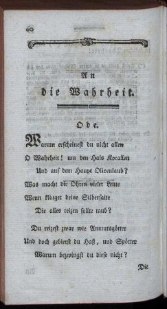 An die Wahrheit. Ode.