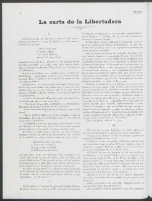 La carta de la Libertadora