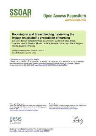 Rooming-in and breastfeeding: reviewing the impact on scientific production of nursing