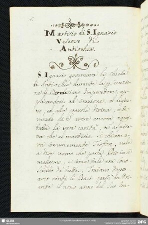 Martirio di Sant' Ignazio Vescovo di Antiochia.