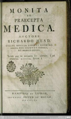 Monita Et Praecepta Medica