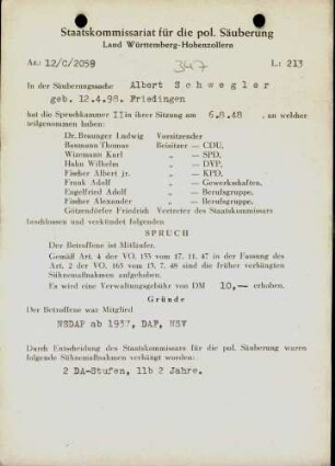 Schwegler, Albert