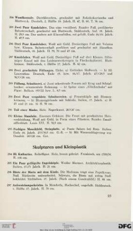 Skulpturen und Kleinplastik (Nr. 294-325)