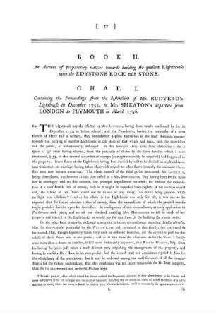 Book II. An Account of preparatory matters towards building the present Lighthouse upon the Edystone Rock with Stone.