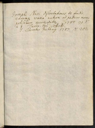 Vorsatz mit handschriftlicher Notiz