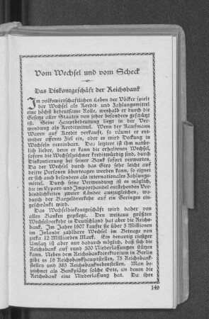 Vom Wechsel und vom Scheck