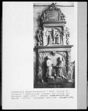 Grabmal des Ulrich von Rechberg (gestorben 1573) und der Anastasia, geborene Wöllwart (gestorben 1596)