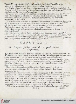 Caput XXII: De tempore partûs naturalis, quod vocant Legitimum