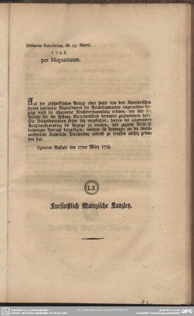 [19ter d.d. 17ten ej. mit 2 Beilagen. dikt. den 23. ej.]