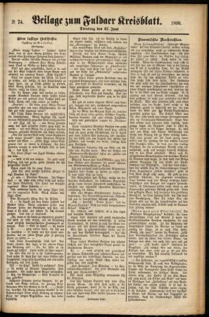 Zweite Ausgabe vom Dienstag, den 27. Juni 1899.