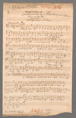 Ne quittez jamais votre mère, V, A-Dur, Excerpts - BSB Mus.Schott.Ha 4690-4 : [heading:] Verlaßt die Mutter nicht // (Ne quittez jamais votre mère) // Romance par Loysa Puget. // (Ins deutsche übertragen von J. D. A.) // [right:] Nb.das originalbefindet sich im Album d. Loysa Püget.)