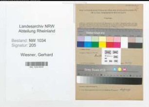 Entnazifizierung Gerhard Wiesner , geb. 04.02.1909 (Stbsfeldwebel)