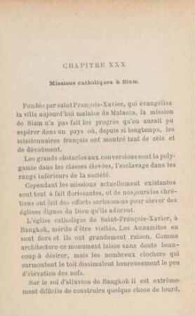 Chapitre XXX. Missions catholiques à Siam