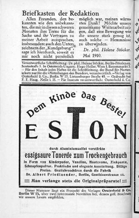 Briefkasten der Redaktion