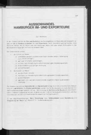 IV. Außenhandel Hamburger Im- und Exporteure