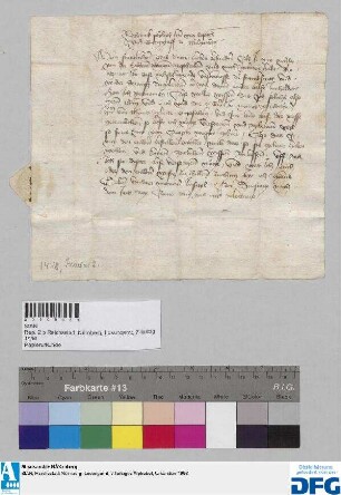 Schennck Philips Herr von Erpach und Burggraf zu Miltenberg sagt im Namen und Auftrag des Erzbischofs von Mainz der Nürnberger Kaufmannschaft zur Frankfurter Fastenmesse Geleit zu.