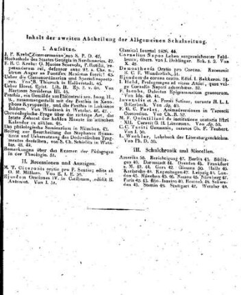 Inhaltsverzeichnis der Allgemeinen Schulzeitung : [April 1828, Heft 40 - 52]