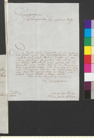 Brief von Gutjahr, Karl Theodor an Goethe, Johann Wolfgang von
