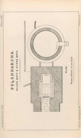 Plate XVI. Polonnaruwa. Round Bath & Stone Bath. Plan