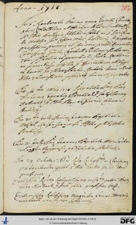 [fol. 207] Rektorat Jakob Christoph Helbling 1718