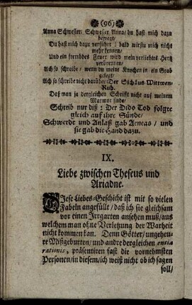 IX. Liebe zwischen Theseus und Ariadne.