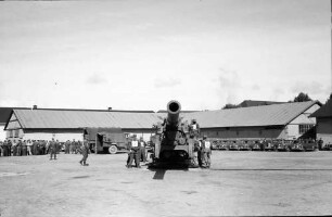 Freiburg: US-Army Atomkanone; Kanone in Gefechtsstellung, von vorn