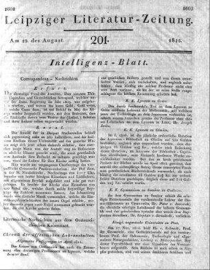 Literarische Nachrichten aus dem Oesterreichischen Kaiserstaat.