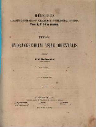 Revisio Hydrangeearum Asiae orientalis
