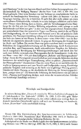 Rezensionen und Hinweise : Wirtschafts- und Sozialgeschichte