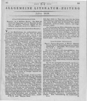 Materialien zur Kritik der Nationalökonomie und Staatswirthschaft. H. 1. Was ist Geld? Berlin, Posen, Bromberg: Mittler 1827