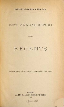 Annual report of the regents. 106. 1893, 9. Jan.