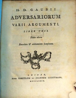 Adversariorum varii argumenti : liber unus