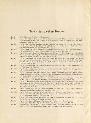 Tafeln des zweiten Bandes