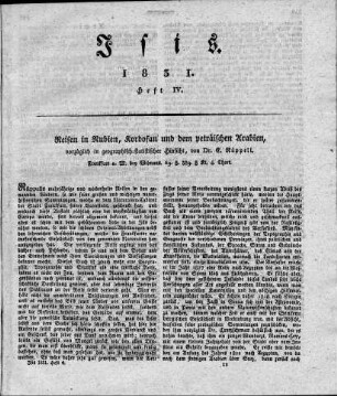Reisen in Nubien, Kordofan und dem peträischen Arabien : vorzüglich in geographisch-statistischer Hinsicht / von Eduard Rüppell. - Frankfurt am Main : Wilmans, 1829