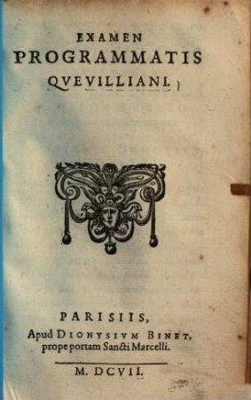 Examen programmatis Quevilliani