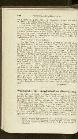 Rhythmischer oder nichtrhythmischer Choralgesang