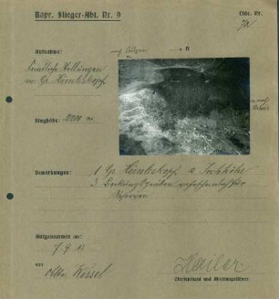 Foto feindlicher Stellungen am Großen Hörnleskopf (Luftbild)