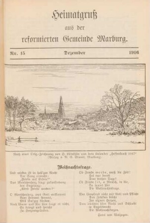 15.1916: Heimatgruß aus der reformierten Gemeinde Marburg