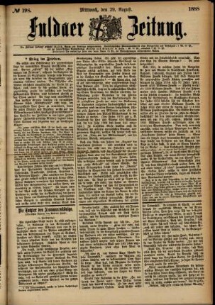 Ausgabe vom Mittwoch, den 29. August 1888.