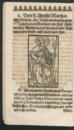 8. Vom H. Apostel Mattheo.