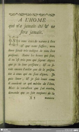 A L' Home qui n' a jamais été & ne sera jamais