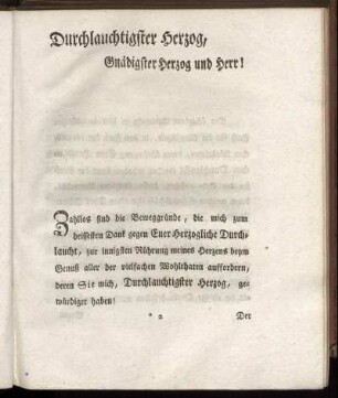 Durchlauchtigster Herzog, Gnädigster Herzog und Herr! ...