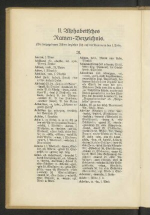 II. Alphabetisches Namen-Verzeichnis.