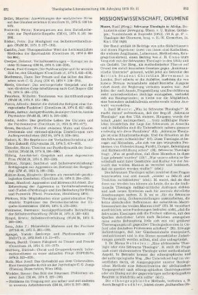 872-874 [Rezension] Schwarze Theologie in Afrika