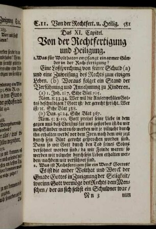 Das XI. Capitel. Von der Rechtfertigung und Heiligung.